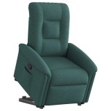 vidaXL Fotoliu rabatabil ridicare pe verticală, verde &icirc;nchis, textil 3303260