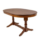 Masa extensibila Euro 2, living, lemn masiv, blat MDF furniruit, 12 persoane, 155 192.5 230x97x76 cm, nuc