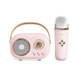 Cumpara ieftin Aparat Karaoke Portabil iSEN C20 Plus, Roz, Microfon Wireless UHF, Bluetooth 5.0, Sunet HIFI, Anti-howling, Autonomie 2-4H, Aplicatii Multiple, Bateri