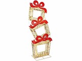 Decoratiune Craciun Cadouri rosu auriu cu leduri cm 67 x 41 x 167 H