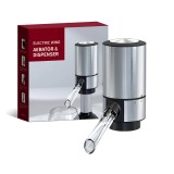 Decantor cu aerator electric pentru vin SpectrumPoint&reg;, tub potrivit pentru toate genurile de sticle, portabil, argintiu