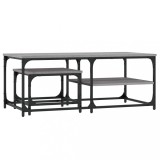 Mese suprapuse de cafea, 2 buc, sonoma gri, lemn prelucrat, DKD Home Decor
