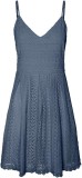 Rochie Dama Vero Moda Albastra, Decolteu V, Bretelute, Bumbac &amp; Poliamida, Marimea L