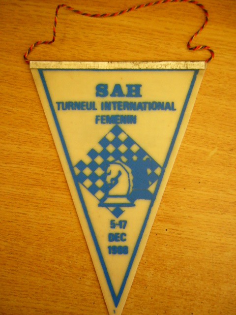 D9 80 - fanion - sport - sah - Turneul international - Sibiu - decembrie 1988