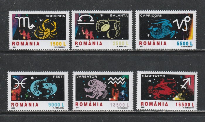 Romania 2001 - #1574 Semnele Zodiacului I 6v MNH