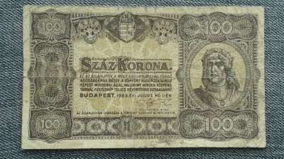 100 Korona 1923 Ungaria / Matei Corvin foto
