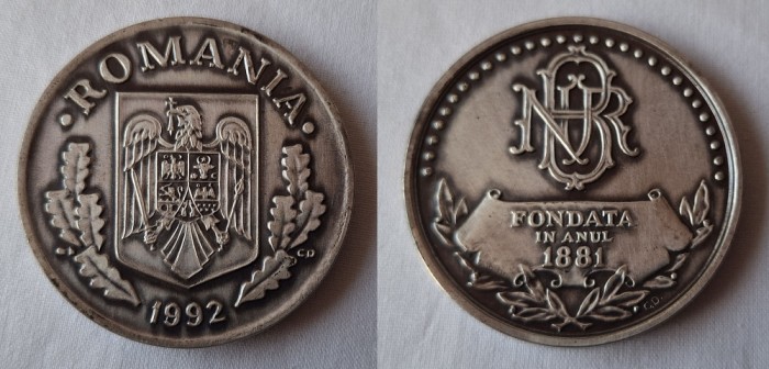 medalia aniversare BNR - Banca Nationala a Romaniei - medalie superba