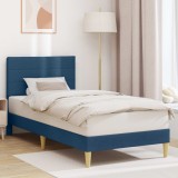 vidaXL Cadru de pat cu headboard albastru 90 x 190 cm Țesătură 42027557
