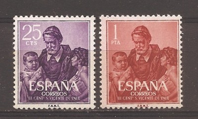 Spania 1960 - Aniversarea a 300 de ani de la moartea Sf. Vinzenz de Paul, MNH foto