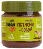 Crema tartinabila de ciocolata cu fistic si cacao bio 190g Super Fudgio