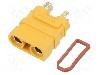 Conector alimentare DC, 500V, 2 pini, seria XT90, {{Dimensiune pin}}. AMASS - XT90HW-F