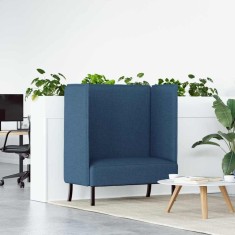 vidaXL Canapea cu spătar &icirc;nalt albastru 109 x 56 x 121 cm țesătură