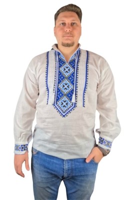 Bluza tip ie barbati BB24 alb/albastru , marimea 3XL foto