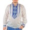 Bluza tip ie barbati BB24 alb/albastru , marimea S