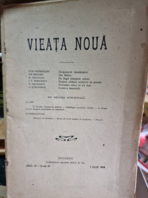 Revista Vieata Noua Nr. 10 iulie 1908 foto