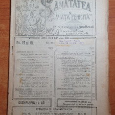 sanatatea si viata fericita 1-15 iunie 1920-revista de medicina populara