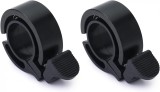 Set de 2 sonerii pentru bicicleta Qwork, aliaj de aluminiu, negru, 5,5 x 3,8 x 1,5 cm