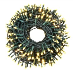 Instalatie de Craciun, rola 100 m, pentru interior/exterior, protectie IP44, 8 jocuri de lumini, alb cald, viMAG &reg;