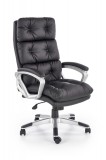 Scaun de birou directorial, tapitat cu piele ecologica Stratos Negru, l65xA67xH112-118 cm