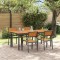vidaXL Set de masă pentru grădină 5 pcs negru și maro 180 x 90 x 75 cm 3284417