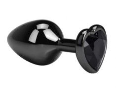 Dop Anal Dark Anal Plug Large, Heart Shape, Negru, Guilty Toys