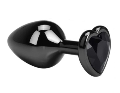 Dop Anal Dark Anal Plug Large, Heart Shape, Negru, Guilty Toys foto