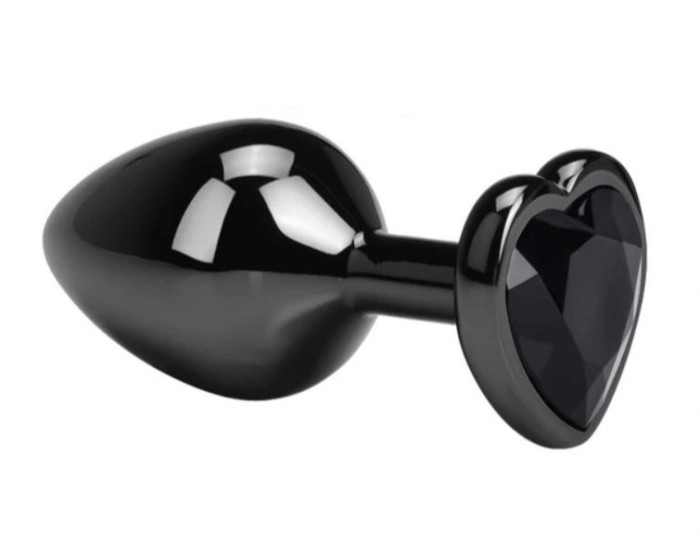 Dop Anal Dark Anal Plug Large, Heart Shape, Negru, Guilty Toys