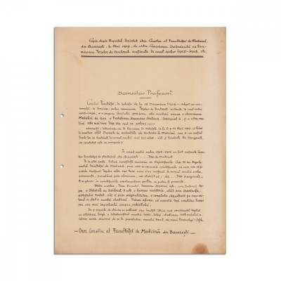 Copia raportului privind examinarea tezelor de doctorat, mai 1907 foto