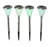 Set lumini solare de gradina, culori schimbatoare, sticla si metal, 4 bucati, 27 cm
