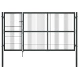 vidaXL Poartă de grădină cu st&acirc;lpi, antracit, 350 x 140 cm, oțel