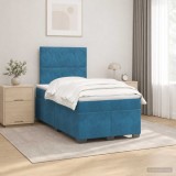 Cumpara ieftin Pat boxspring cu saltea albastru 120 x 190 cm Catifea