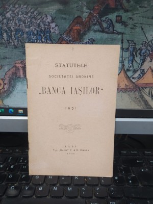 Statutele Societăței anonime Banca Iașilor, Iași 1911, 013 foto