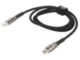 Cablu USB C 1m negru textil 100W mufă duală