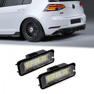 Set Lumini LED pentru Numar Inmatriculare, pentru VW Golf, Passat, etc., Skoda, Seat, Porsche foto