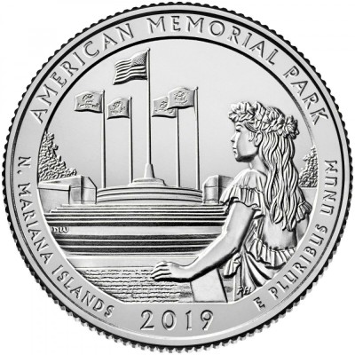 SUA - QUARTER AMERICAN MEMORIAL , MARIANA ISL. 2019 P - XF+ / SERIA PARCURI NAT. foto