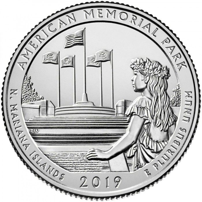 SUA - QUARTER AMERICAN MEMORIAL , MARIANA ISL. 2019 P - XF+ / SERIA PARCURI NAT.