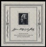 Germania, ocupatia sovietica 1949 - Goethe , 200 ani de la nastere, colita dantelata, MNH,Mi.Bl. DD 6