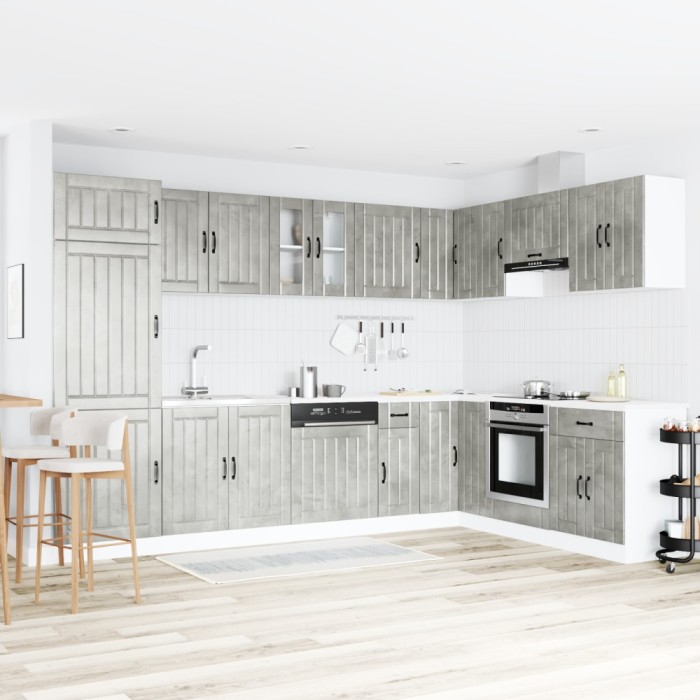 vidaXL Dulap de bucătărie cu ușă Lucca 2 pcs Gri 80 x 46 x 81.5 cm 3315015