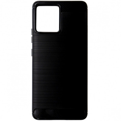 Husa tip capac spate Carbon silicon neagra pentru Motorola Edge 30 Fusion foto