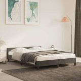VidaXL Cadru de pat fără saltea, gri &icirc;nchis, 140x190 cm, catifea