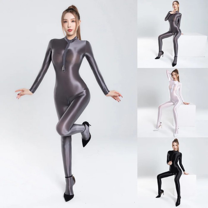 Lenjerie Lady Lust Sexy Catsuit Jumpsuit Lycra Lucios Open Crotch Bust Fermoar