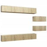 Cumpara ieftin Set de dulapuri TV, 6 piese, stejar sonoma, lemn prelucrat