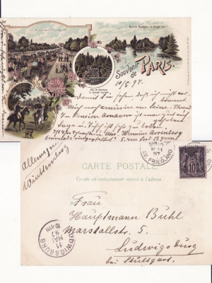 Paris -1897-litografie foto