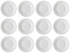 Set farfurii 12 piese pentru Fructe, din Portelan, Albe, diametru 19 cm