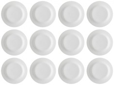Set farfurii 12 piese pentru Fructe, din Portelan, Albe, diametru 19 cm