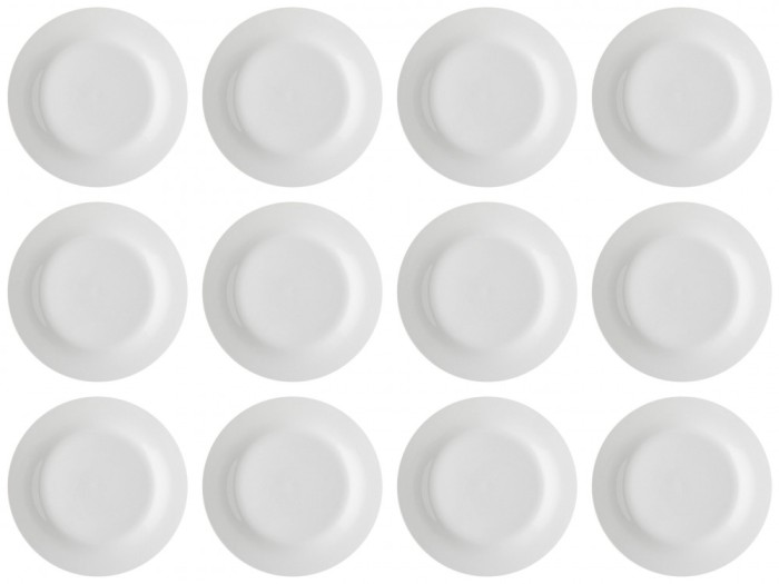 Set farfurii 12 piese pentru Fructe, din Portelan, Albe, diametru 19 cm