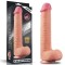 Dildo cap bombat și bile texturate 12 Dual Layered Platinum Silicone - 30cm x
