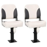 vidaXL Set 2 scaune pliabile pentru barcă, spătar mic 3284298