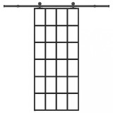 vidaXL Ușă glisantă cu set feronerie, 90x205 cm, sticlă ESG/aluminiu