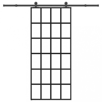 vidaXL Ușă glisantă cu set feronerie, 90x205 cm, sticlă ESG/aluminiu 3332855 foto